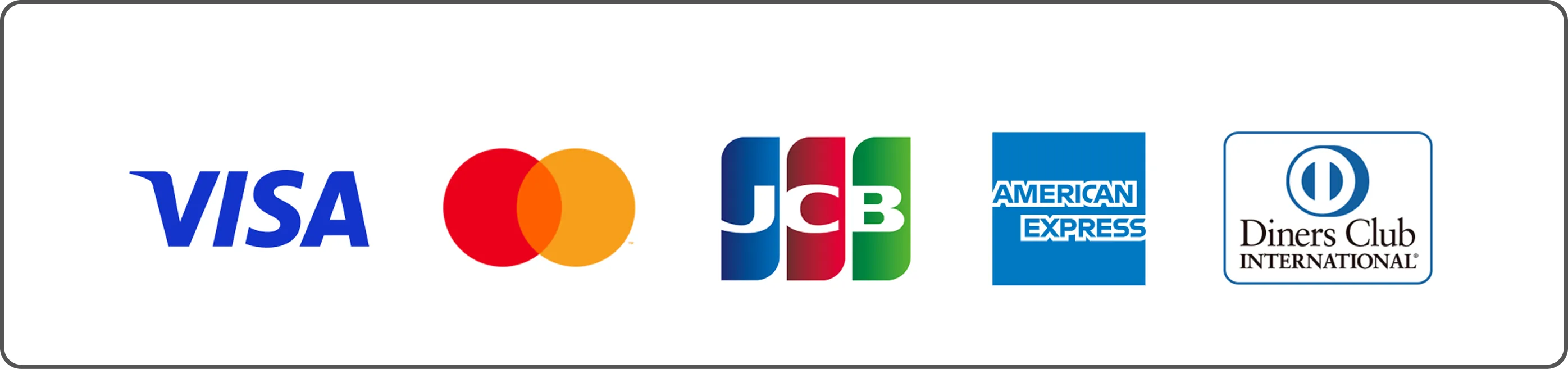 visa mastar jcb americanexpress diners