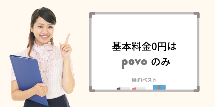 基本料金が0円で利用できる格安SIMはpovoのみ