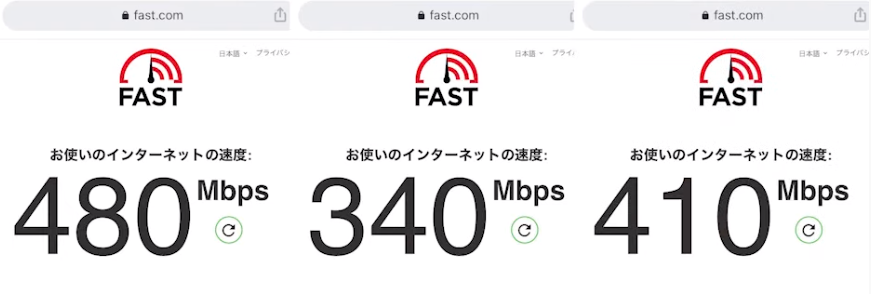 Speed WiFi 5G X11 通信速度