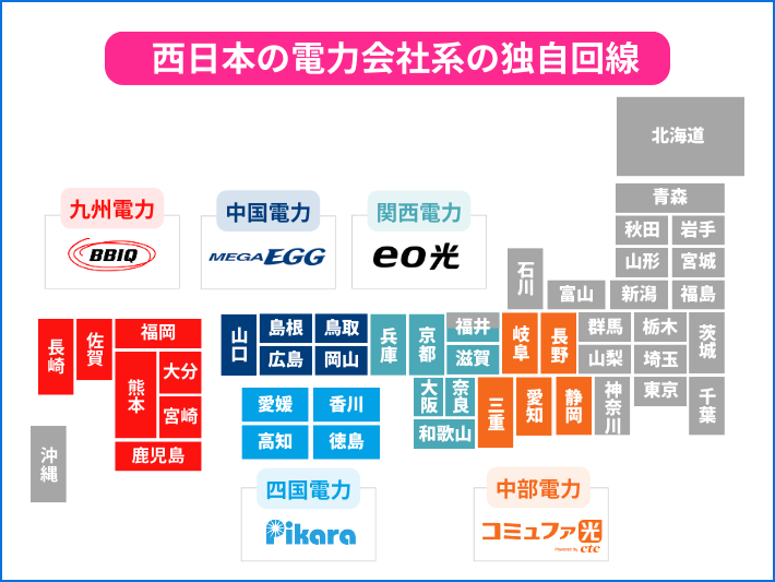 西日本なら電力会社系の独自回線がおすすめ