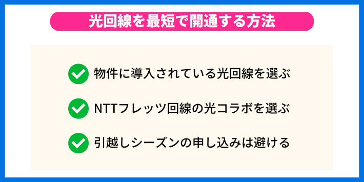光回線を最短で開通する方法