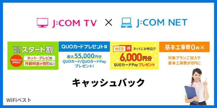 JCOMテレビ×JCOMネットキャッシュバック