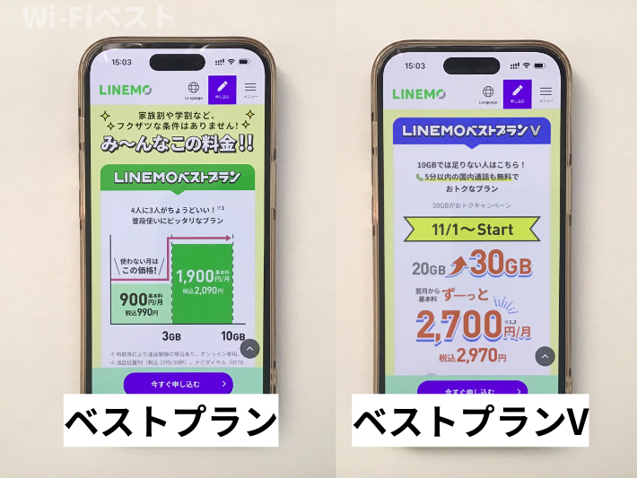 新プランはベストプランとベストプランV