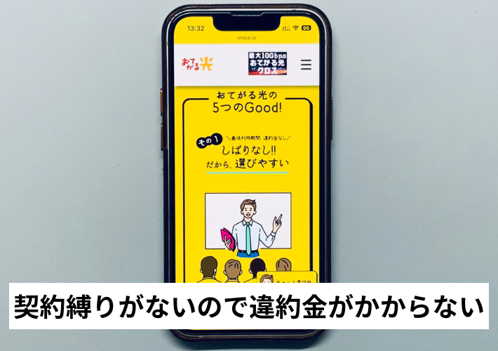 契約縛りがないので違約金がかからない