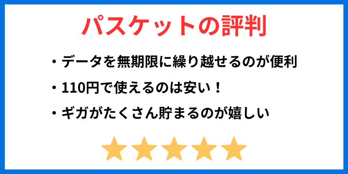 パスケットの評判は良い