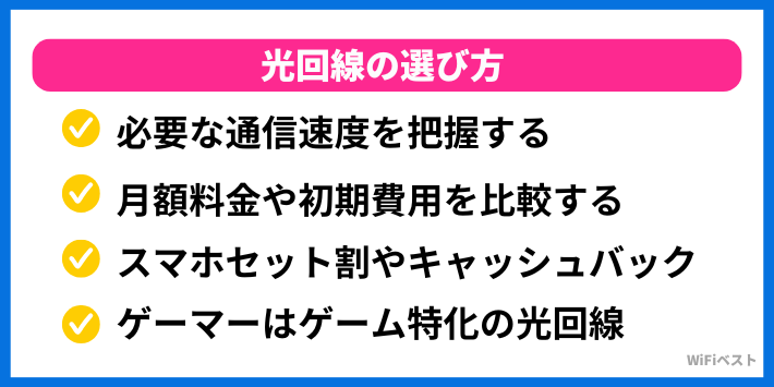 光回線の選び方