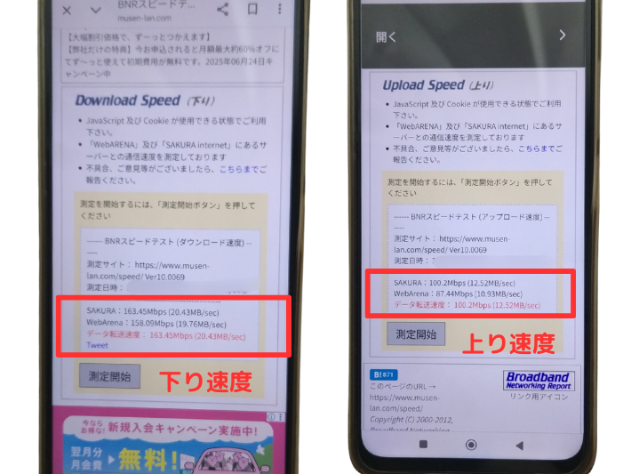 BNRスピードテスト