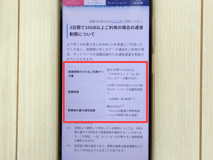 データ容量に上限がある