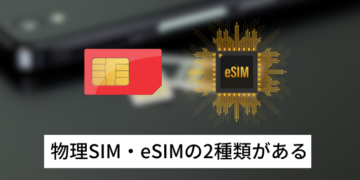 SIMのみ契約には物理SIMとeSIMの2つがある