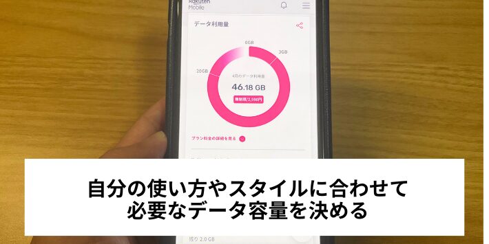 自分の使い方に合わせて必要なデータ容量を決める