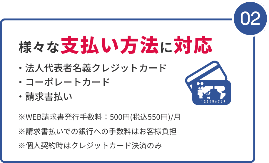 様々な支払い方法に対応