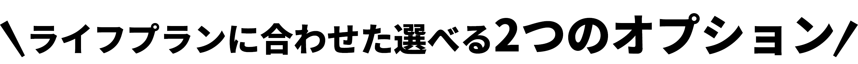 ライフプランに合わせた選べる2つのオプション